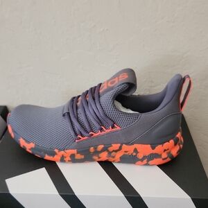 Adidas Charcoal and Neon Orange Mens Size 8 Athletic Shoes Lite Racer Adapt 7.0